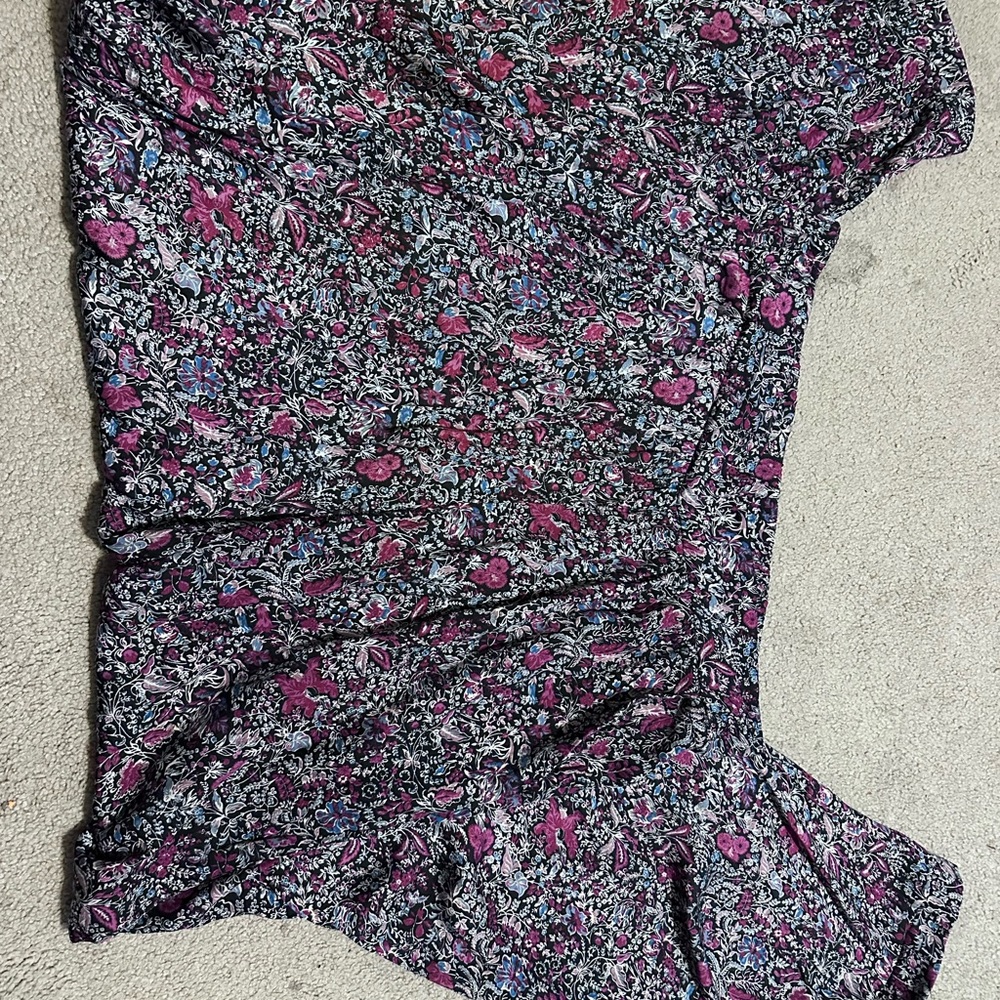 BCBGeneration Burgundy and White Floral pants